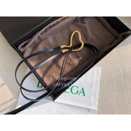 Bv New Calf Long Lace Up 14mm Belts For Women Black