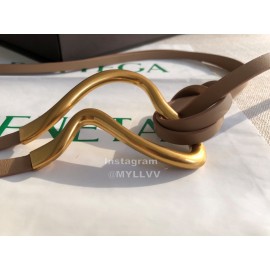 Bv New Calf Long Lace Up 14mm Belts For Women Brown