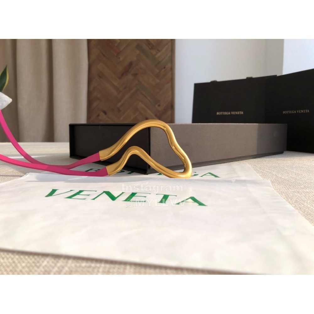 Bv New Calf Long Lace Up 14mm Belts For Women Rose Red