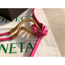 Bv New Calf Long Lace Up 14mm Belts For Women Rose Red