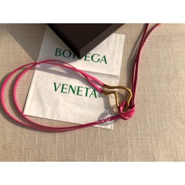 Bv New Calf Long Lace Up 14mm Belts For Women Rose Red