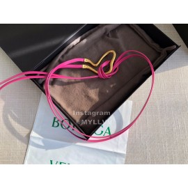 Bv New Calf Long Lace Up 14mm Belts For Women Rose Red