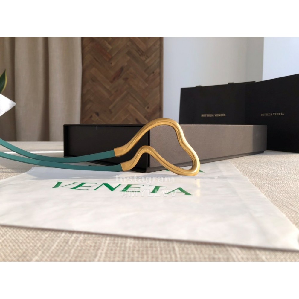 Bv New Calf Long Lace Up 14mm Belts For Women Blue