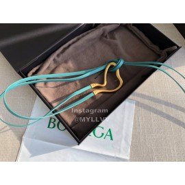 Bv New Calf Long Lace Up 14mm Belts For Women Blue