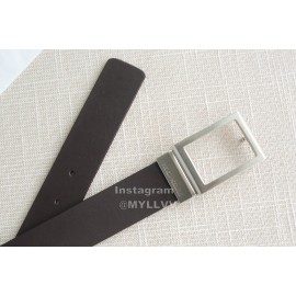 Bv Calf Leather Vintage Pin Buckle 35mm Belts Black 