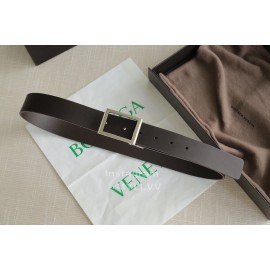 Bv Calf Leather Vintage Pin Buckle 35mm Belts Black 