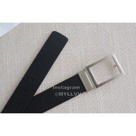 Bv Black Calf Leather Vintage Pin Buckle 35mm Belts 