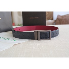 Bv Woven Calf Leather Vintage Pin Buckle 35mm Belts Red