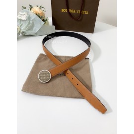 Bv Soft Leather Pure Copper Buckle 25mm Belts Brown