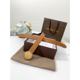 Bv Soft Brown Leather Pure Copper Buckle 25mm Belts