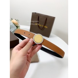 Bv Soft Brown Leather Pure Copper Buckle 25mm Belts