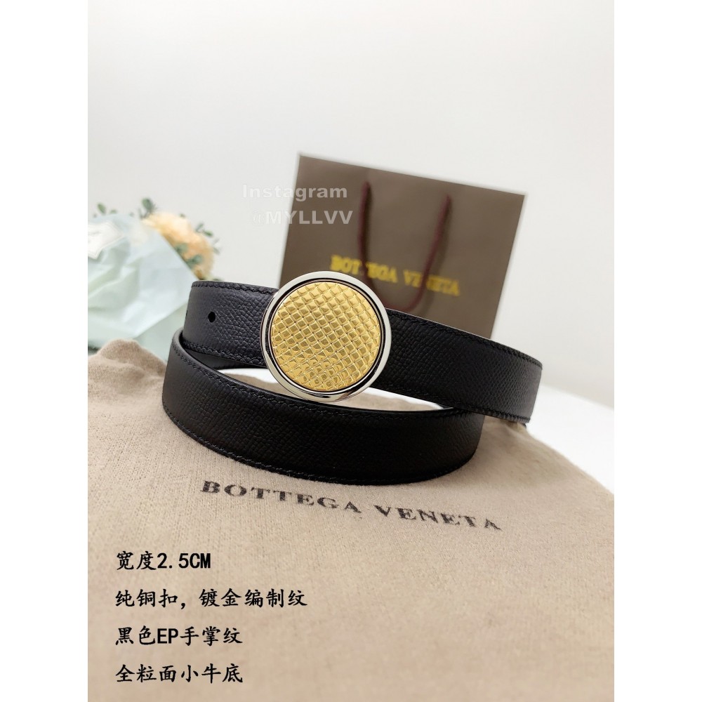 Bv Soft Leather Pure Copper Buckle 25mm Belts Black