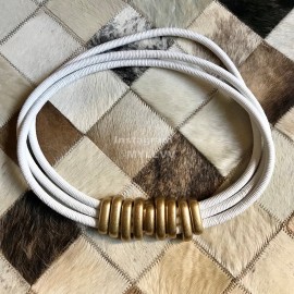 Bv New Sheepskin 30mm Elastic Belts For Women White