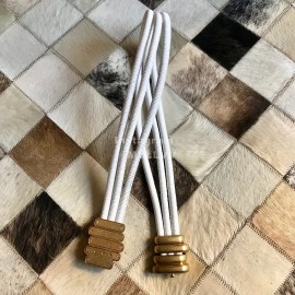 Bv New Sheepskin 30mm Elastic Belts For Women White