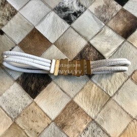 Bv New Sheepskin 30mm Elastic Belts For Women White