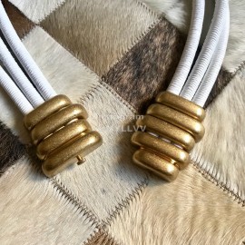 Bv New Sheepskin 30mm Elastic Belts For Women White