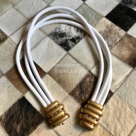 Bv New Sheepskin 30mm Elastic Belts For Women White