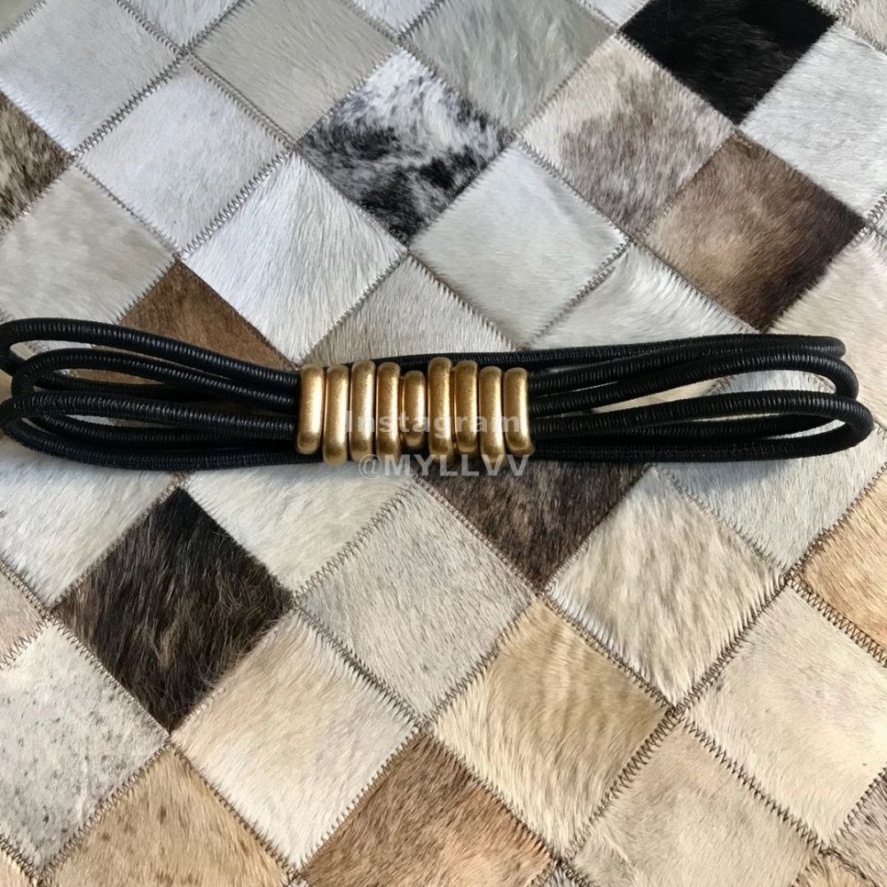 Bv New Sheepskin 30mm Elastic Belts For Women Black