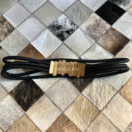 Bv New Sheepskin 30mm Elastic Belts For Women Black