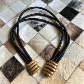 Bv New Sheepskin 30mm Elastic Belts For Women Black