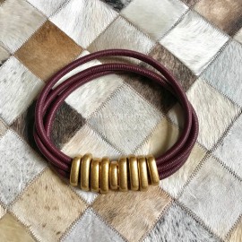 Bv New Sheepskin 30mm Elastic Belts For Women Wine Red