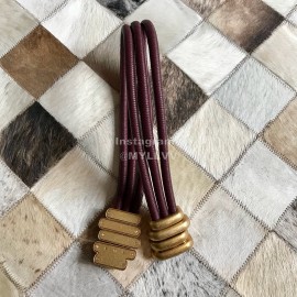 Bv New Sheepskin 30mm Elastic Belts For Women Wine Red