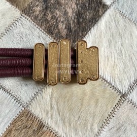 Bv New Sheepskin 30mm Elastic Belts For Women Wine Red