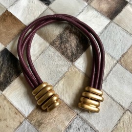 Bv New Sheepskin 30mm Elastic Belts For Women Wine Red