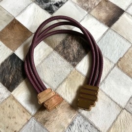 Bv New Sheepskin 30mm Elastic Belts For Women Wine Red