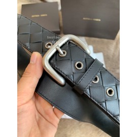 Bv Woven Calf Silver Pin Buckle 40mm Belts Black