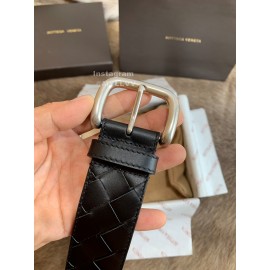 Bv Woven Calf Silver Pin Buckle 40mm Belts Black