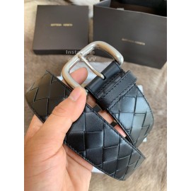 Bv Woven Calf Silver Pin Buckle 40mm Belts Black