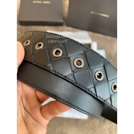 Bv Woven Calf Silver Pin Buckle 40mm Belts Black