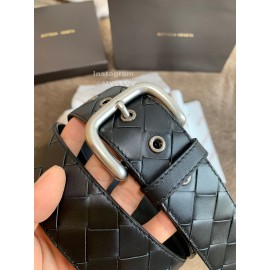 Bv Woven Calf Silver Pin Buckle 40mm Belts Black