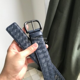 Bv Woven Calf Gun Color Pin Buckle 40mm Belts For Men Blue