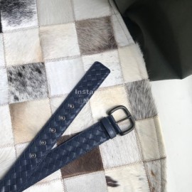 Bv Woven Calf Gun Color Pin Buckle 40mm Belts For Men Blue