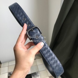 Bv Woven Calf Gun Color Pin Buckle 40mm Belts For Men Blue