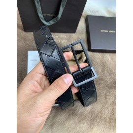 Bv Black Woven Calf Gun Color Pin Buckle 30mm Belts