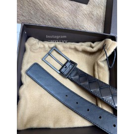 Bv Black Woven Calf Gun Color Pin Buckle 30mm Belts