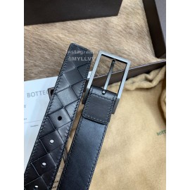 Bv Black Woven Calf Gun Color Pin Buckle 30mm Belts