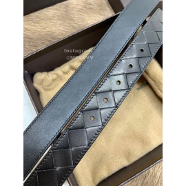 Bv Black Woven Calf Gun Color Pin Buckle 30mm Belts