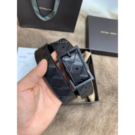 Bv Black Woven Calf Gun Color Pin Buckle 30mm Belts