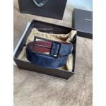 Bv Woven Calf Gun Color Pin Buckle 30mm Belts Navy