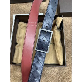 Bv Woven Calf Gun Color Pin Buckle 30mm Belts Navy