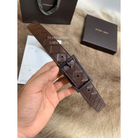 Bv Coffee Woven Calf Gun Color Pin Buckle 30mm Belts 