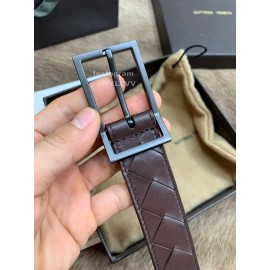 Bv Coffee Woven Calf Gun Color Pin Buckle 30mm Belts 