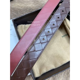 Bv Coffee Woven Calf Gun Color Pin Buckle 30mm Belts 