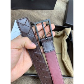 Bv Coffee Woven Calf Gun Color Pin Buckle 30mm Belts 