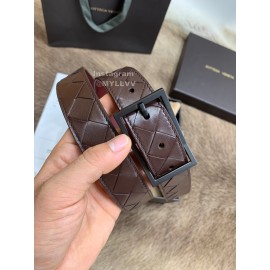 Bv Coffee Woven Calf Gun Color Pin Buckle 30mm Belts 