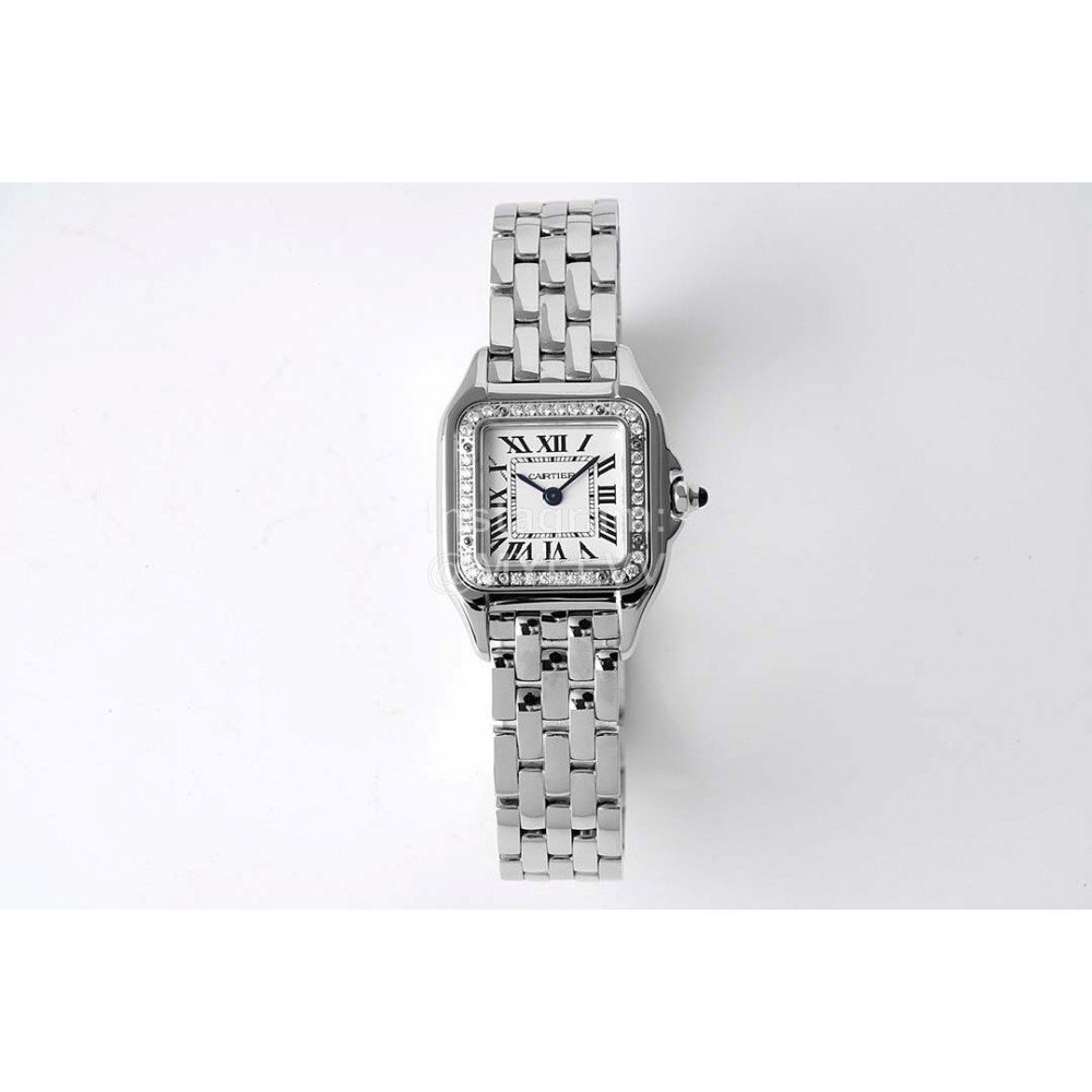 PanthèRe De Cartier 316 Refined Steel Diamond Watch Silver